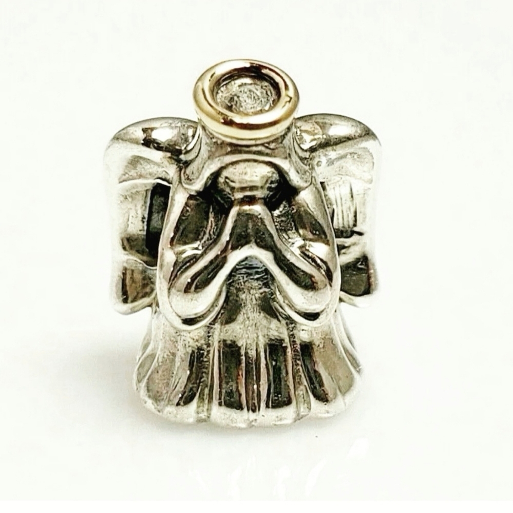 Authentic Pandora charm 14K accent " Praying angel " # 791770 RETIRED